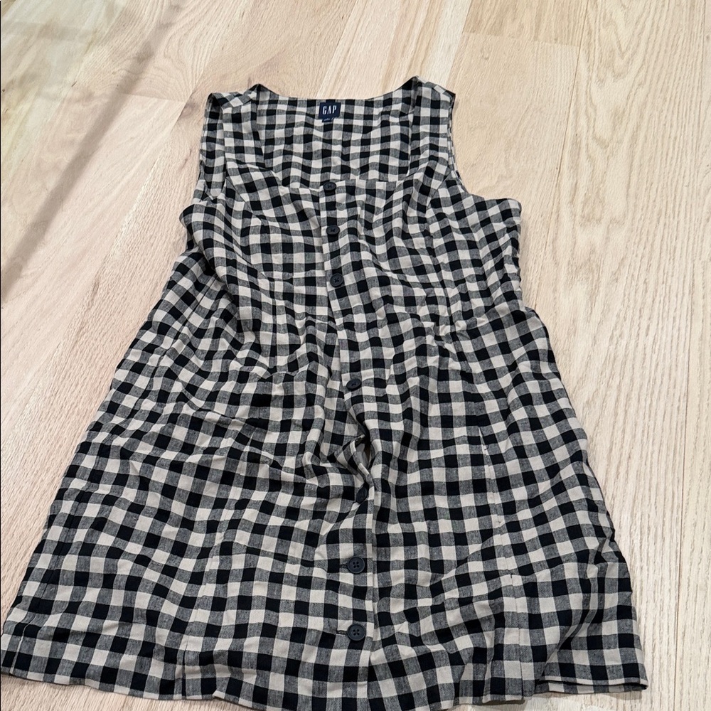 GAP Black and Cream Checkered Sleeveless dress